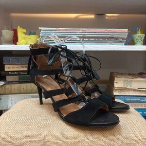 Marc Cain Lace Up Suede Tassel Heels
